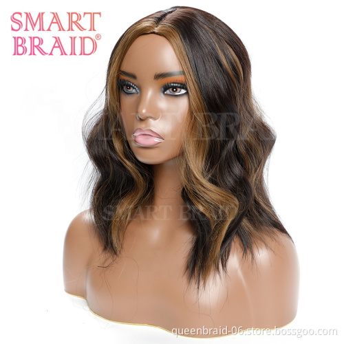 Wholesale Long Ombre Brown Blonde Wavy Wig Cosplay Party Synthetic Wigs For Black Women High Temperature Hair Wig